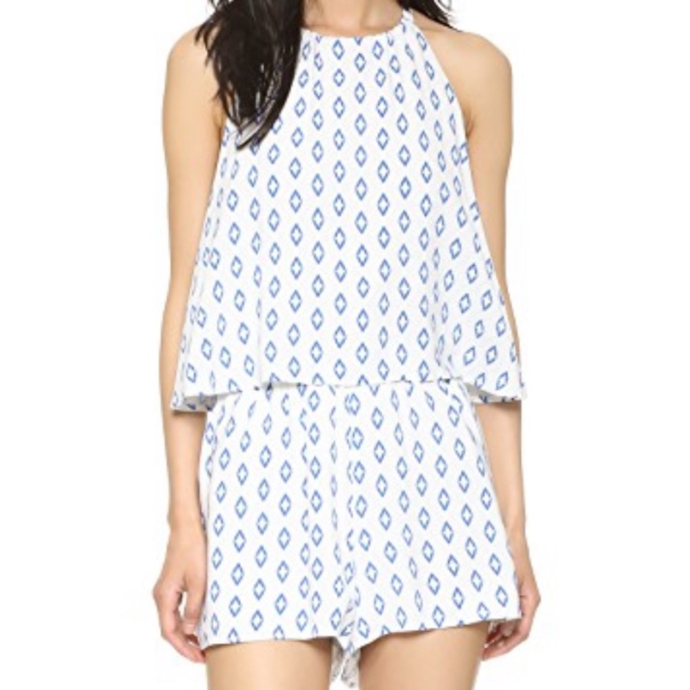 Blue and White Romper